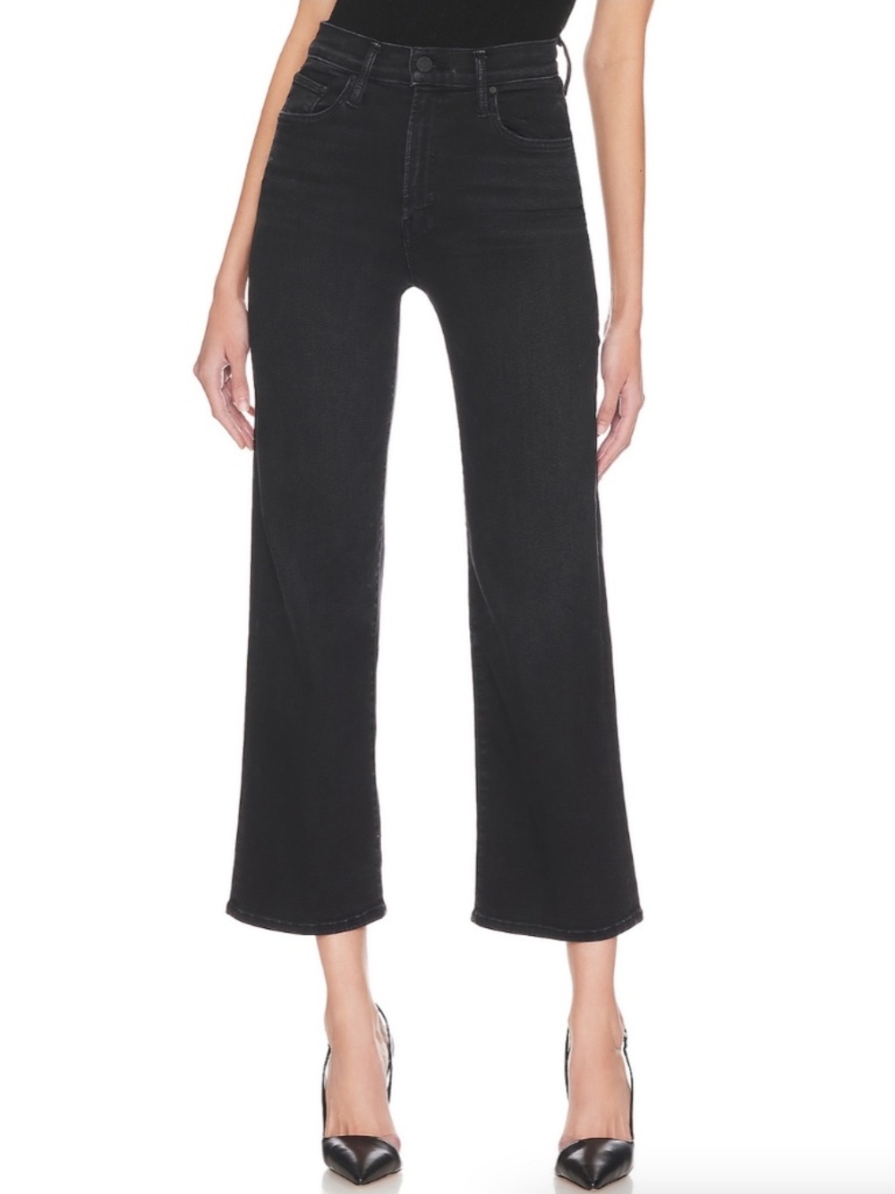 Mother The Rambler Zip Ankle Jeans Vroom Black Wash Women’s Size 33